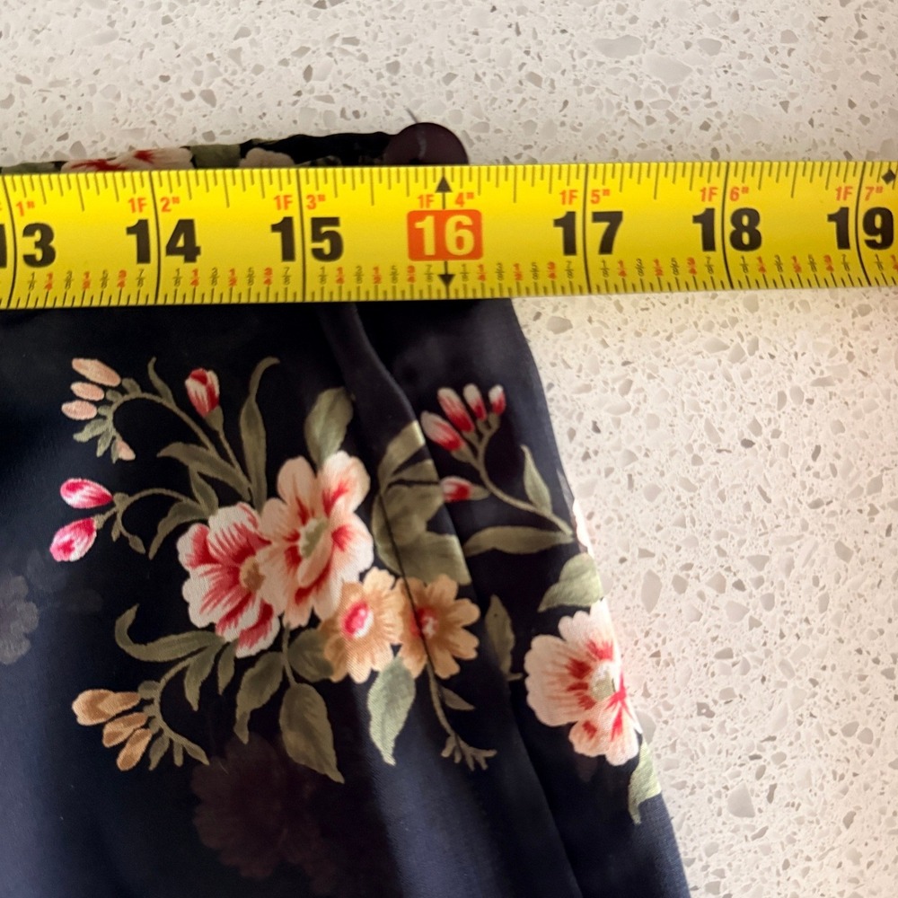 Express Compagnie Internationale Vintage 90s Womens Floral Midi Skirt, Black, M - Picture 8 of 9
